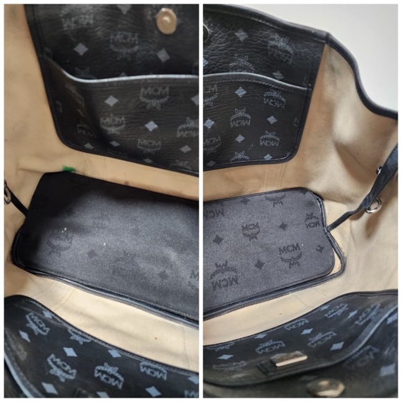 Authentic MCM Visestos Shopping Tote Bag Black/Grey - Picture 8 of 14